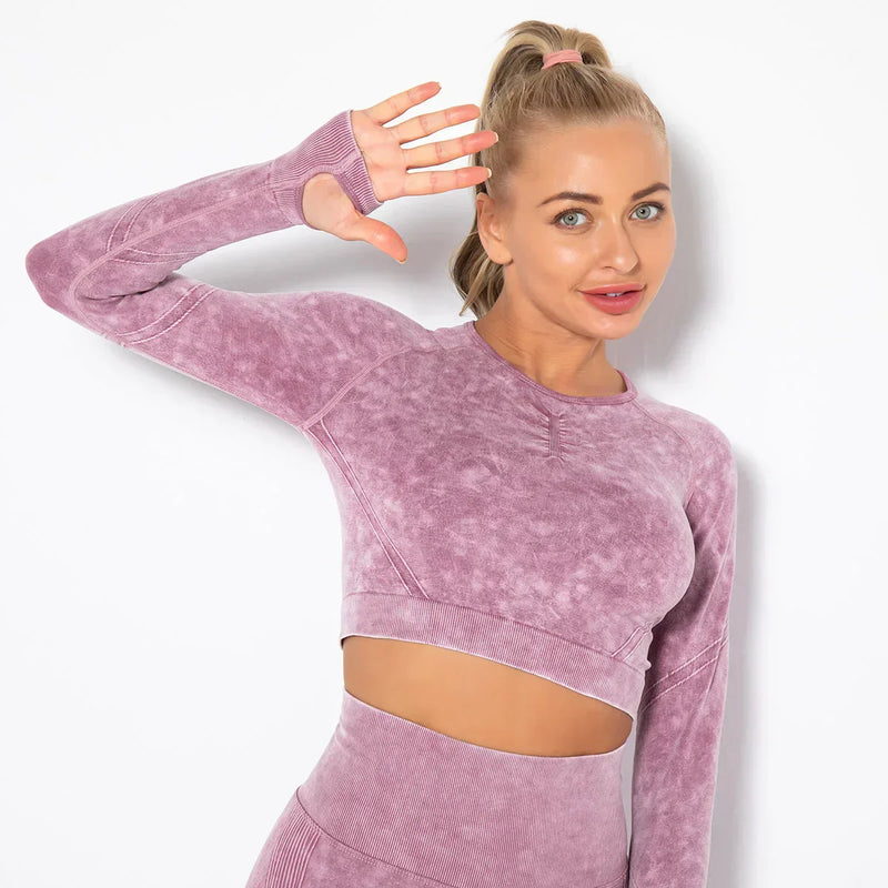 Nahtloses Damen-Yoga-Set mit Cropped-Top - Nova