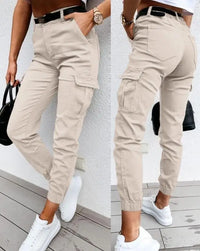 Damen Cargo-Hose mit Stretch und Hoher Taille - Livia