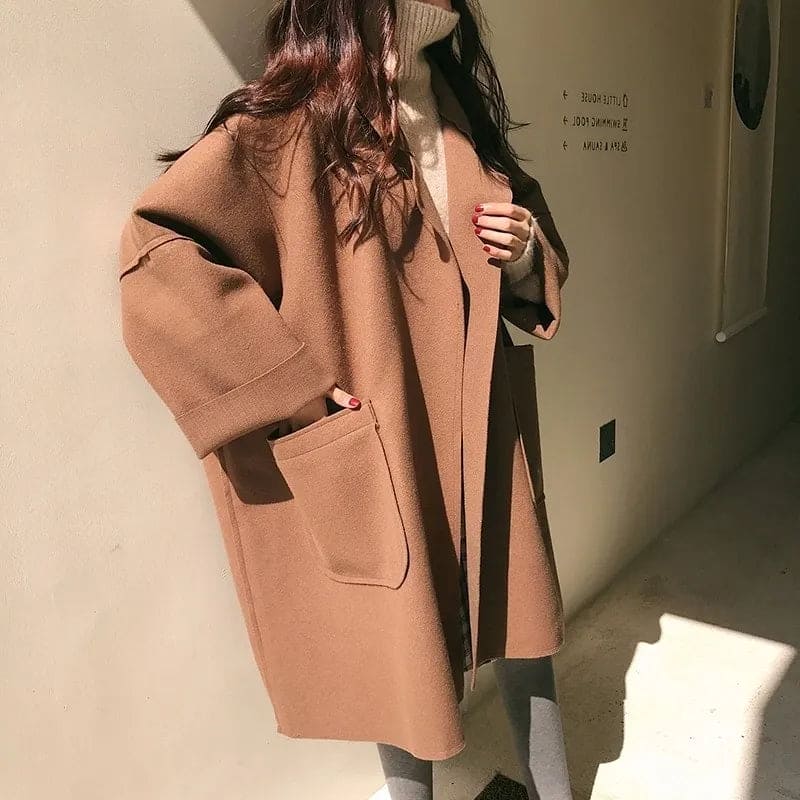 Oversized Wollmisch-Trenchcoat - Aura