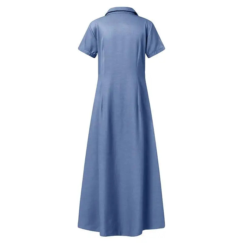 Elegantes Maxi-Denim-Kleid in Übergröße