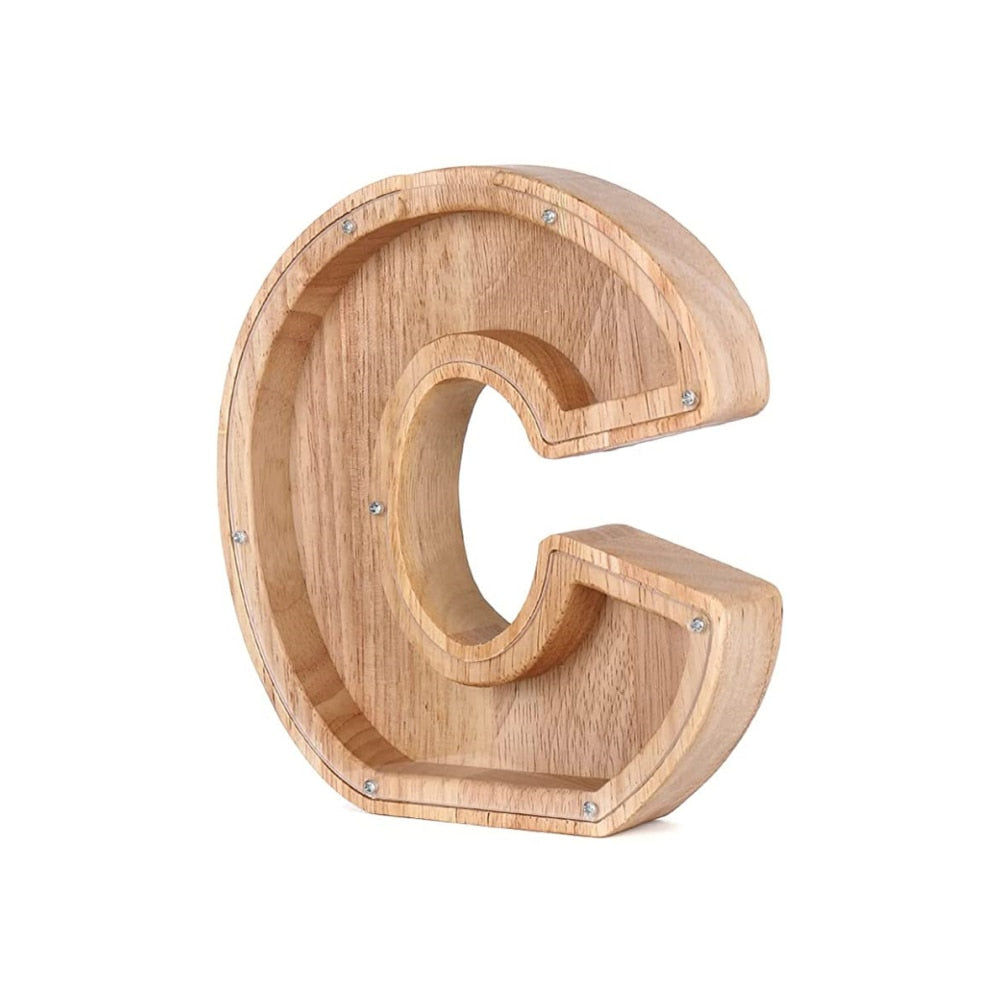 Holz Alphabet Sparschwein - LetterSaver