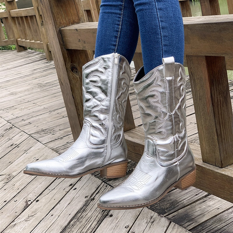 Retro Western Cowboy Damenstiefel - Daisy