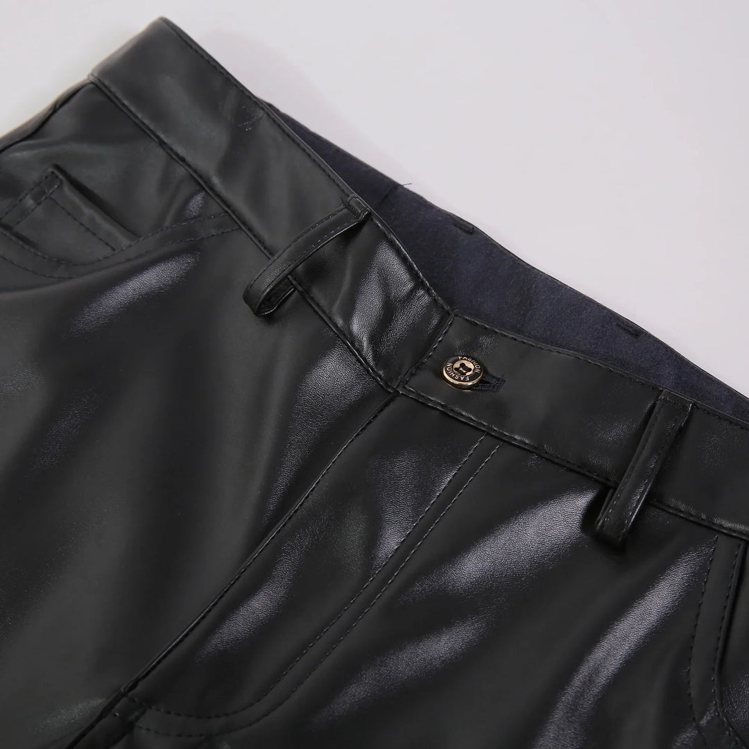 Skinny Fit Elastische Lederhose für Herren - Lars