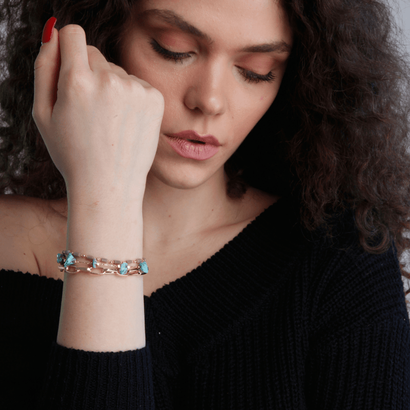 Geschichtetes Armband Türkis & Opal – Isabelle