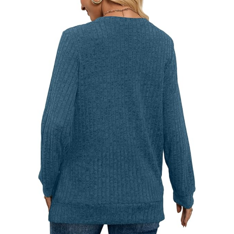 V-Ausschnitt Leichter Tunika-Pullover – Amanda