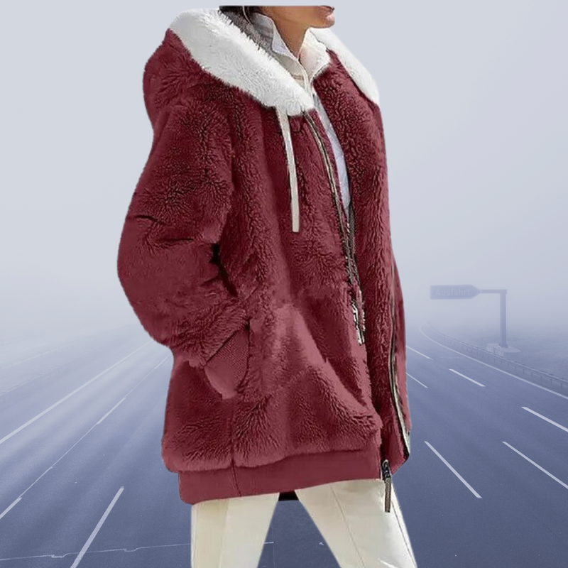 Casual Fleece-Weste mit Kapuze - Elena