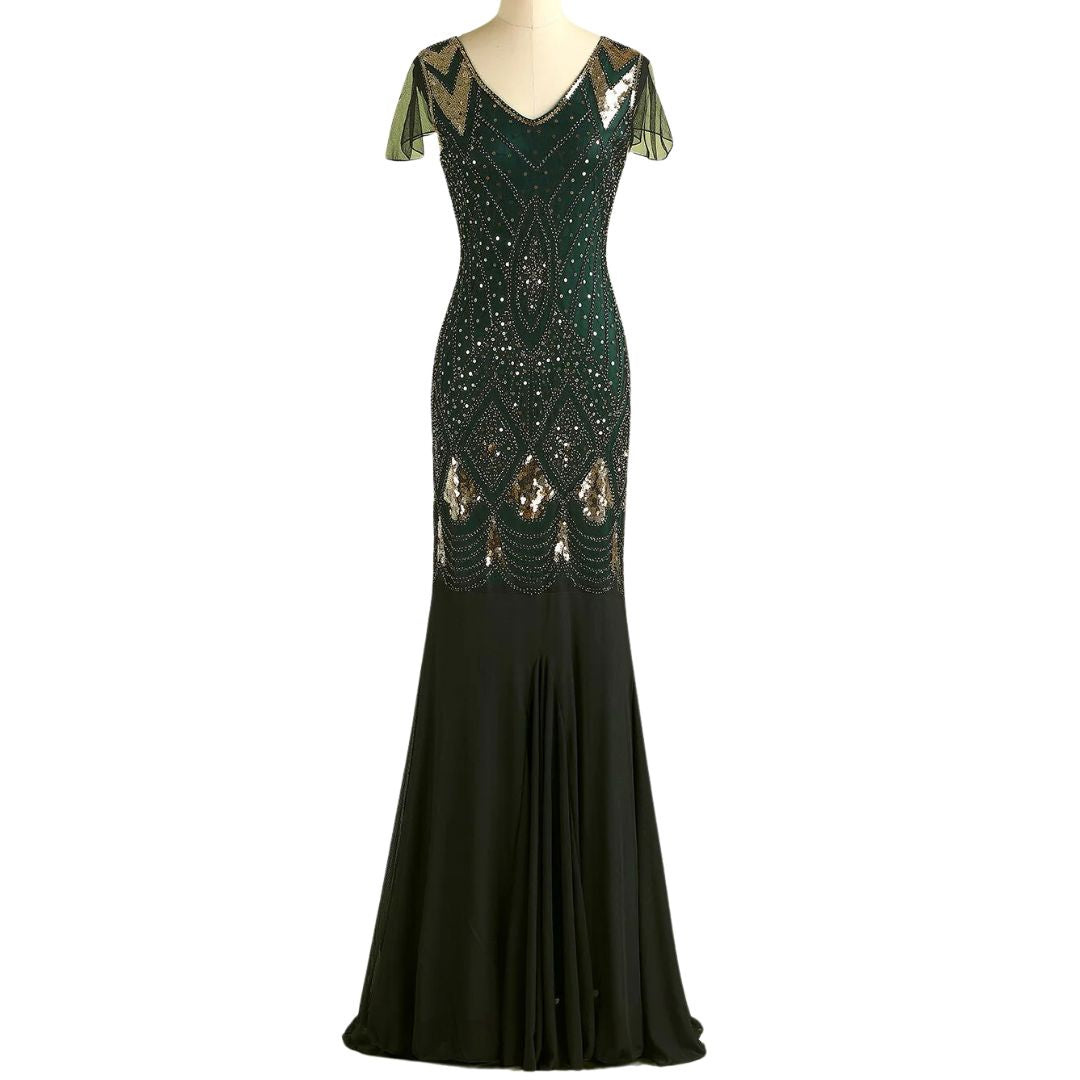 Charice Lange Jahre 20er Flapper-Kleid mit Pailletten