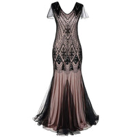 Charice Lange Jahre 20er Flapper-Kleid mit Pailletten