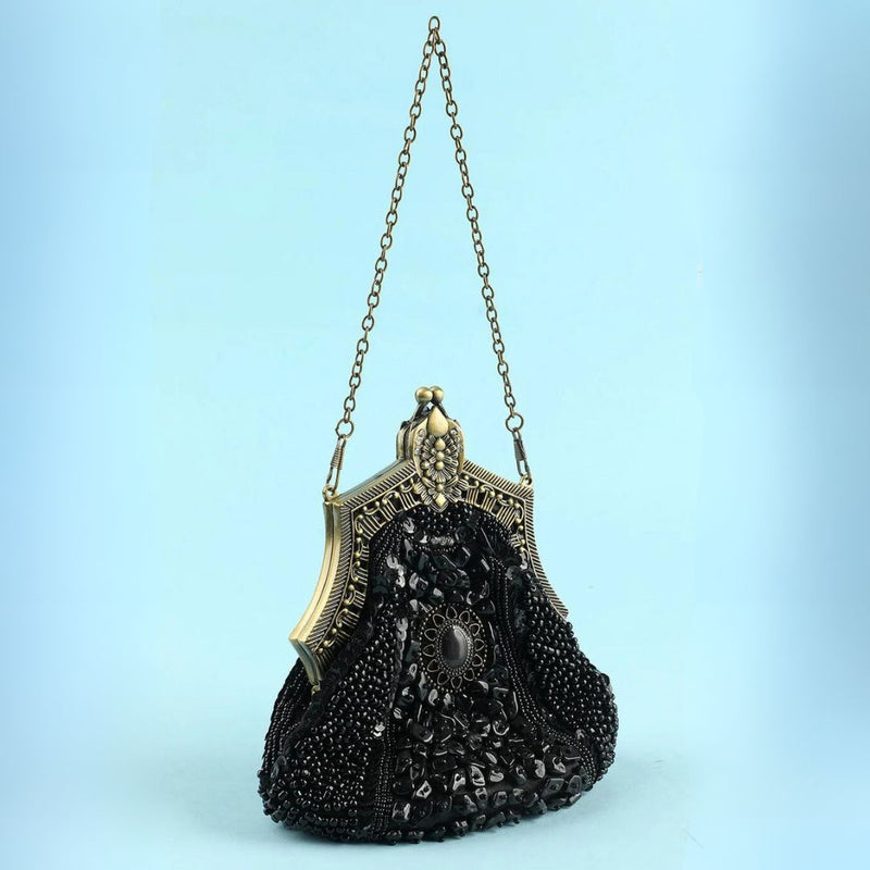 Linda Schwarze Vintage Abendtasche