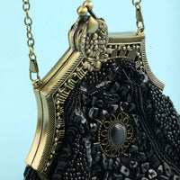 Linda Schwarze Vintage Abendtasche