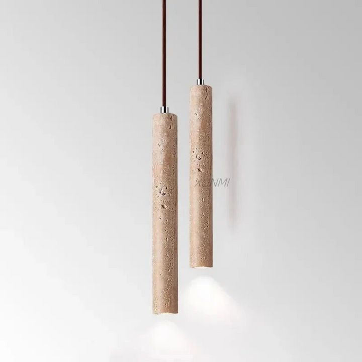 Minimalistische Travertin Wabi-Sabi Stil LED Kronleuchter - LumoLine