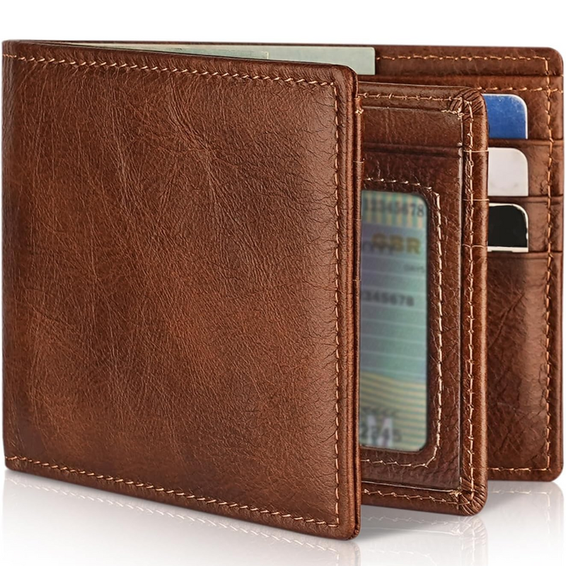 Herren Bifold Echtleder RFID-blockierende Geldbörse – StitchCraft