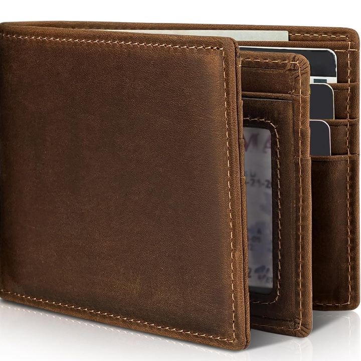 Herren Bifold Echtleder RFID-blockierende Geldbörse – StitchCraft