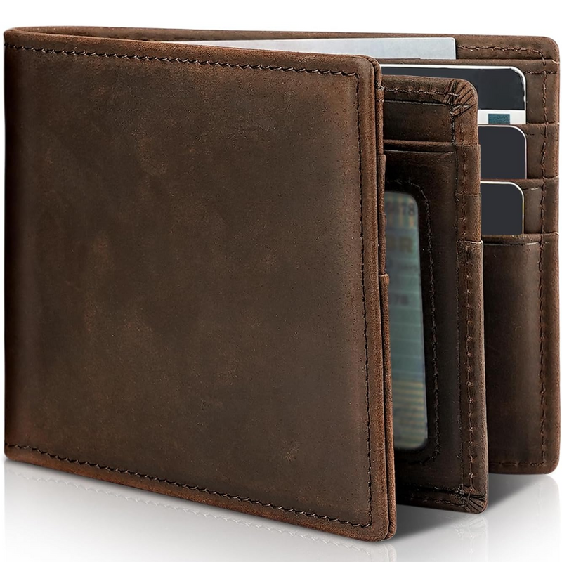 Herren Bifold Echtleder RFID-blockierende Geldbörse – StitchCraft