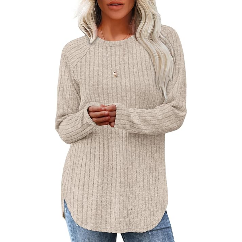 Loose Fit Crew Neck Sweater Tunika – Barbara