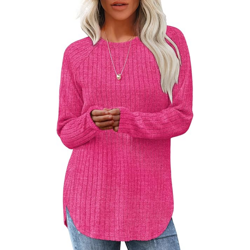 Loose Fit Crew Neck Sweater Tunika – Barbara