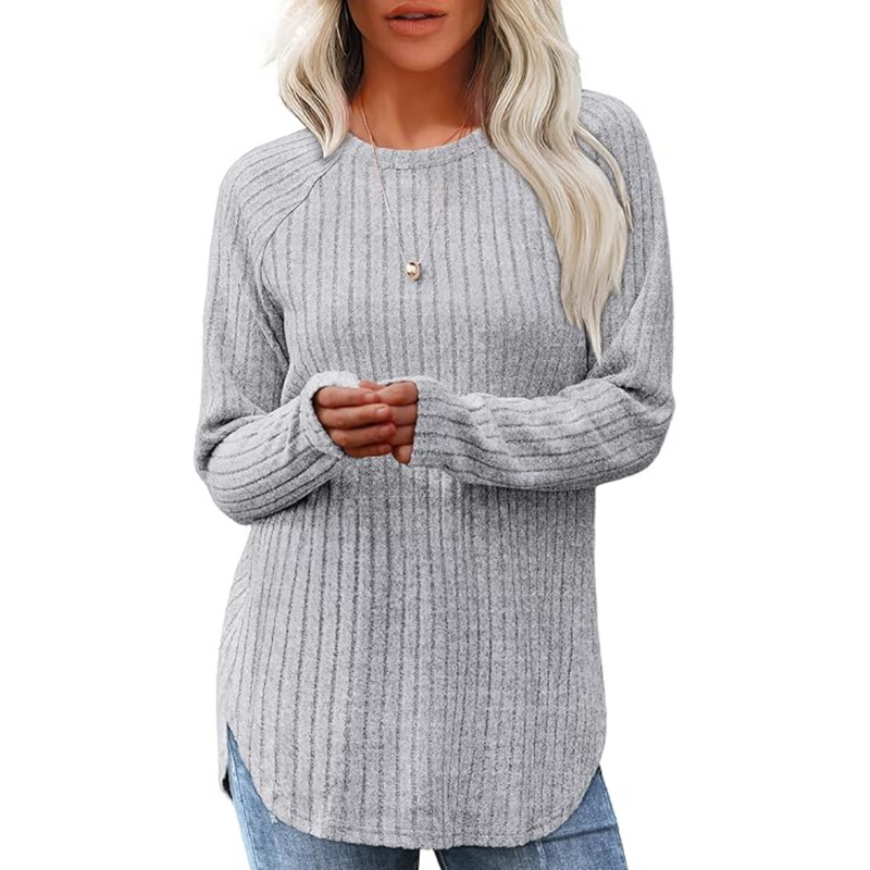 Loose Fit Crew Neck Sweater Tunika – Barbara