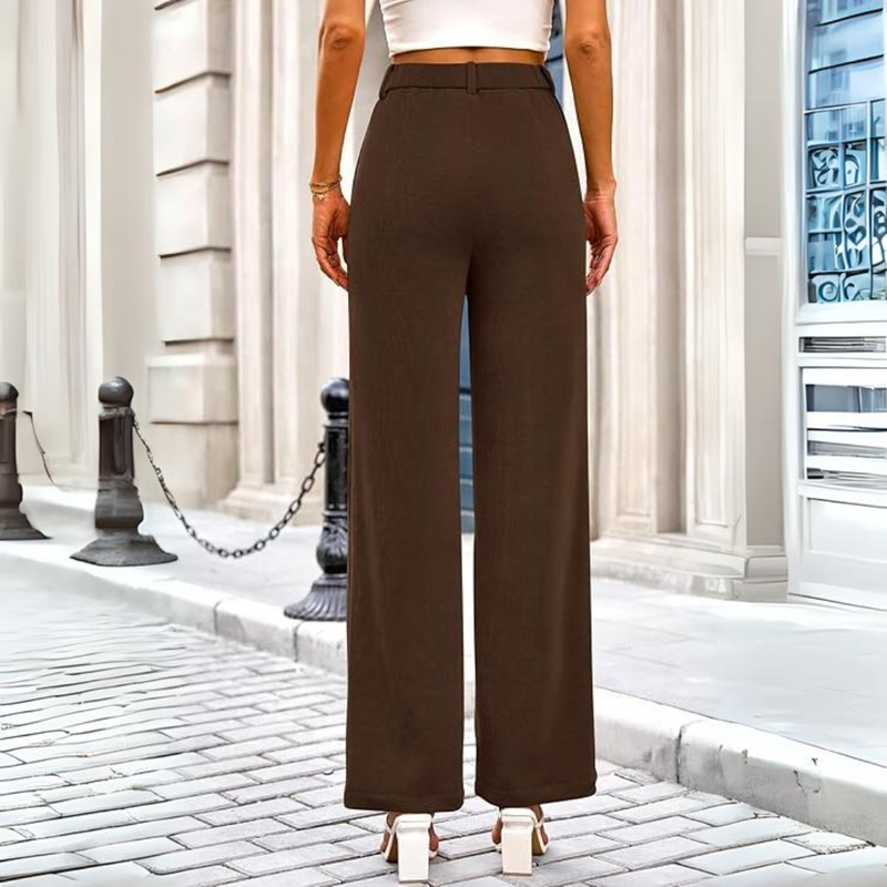 Casual Weite Palazzo-Hose mit Hohem Bund und Taschen – Clarissa