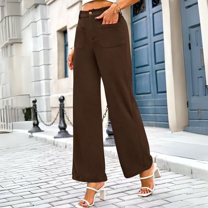 Casual Weite Palazzo-Hose mit Hohem Bund und Taschen – Clarissa