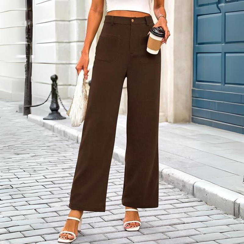 Casual Weite Palazzo-Hose mit Hohem Bund und Taschen – Clarissa