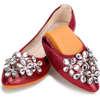 Glitzernde Rhinestone-Ballerina-Flats – Yelena