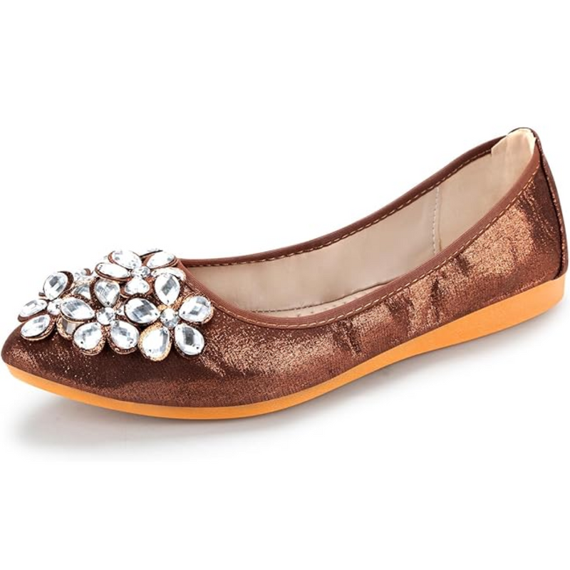 Glitzernde Rhinestone-Ballerina-Flats – Yelena