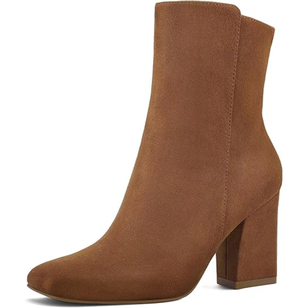 Casual Chunky Block Heel Ankle Boots – Jamie