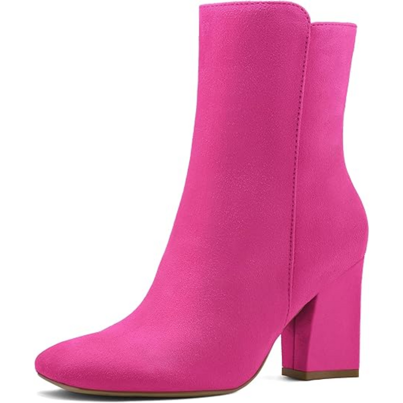 Casual Chunky Block Heel Ankle Boots – Jamie