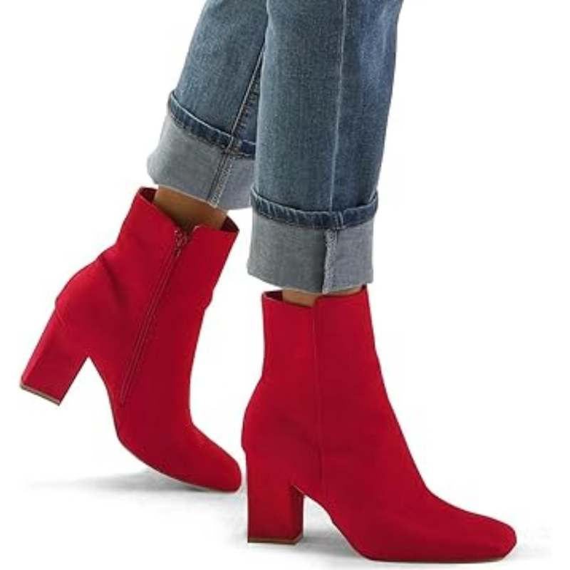 Casual Chunky Block Heel Ankle Boots – Jamie