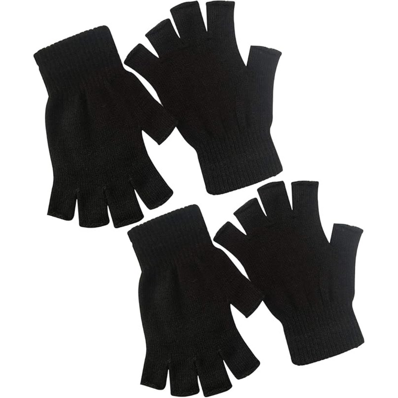 2er-Pack Winter-Strickhandschuhe ohne Finger – WarmFlex-Set