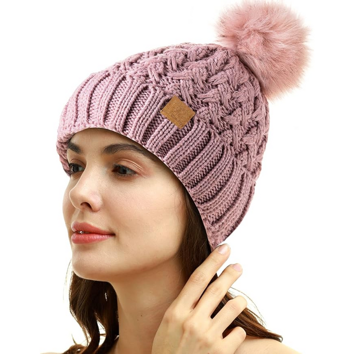 Bequeme Winter-Pompon-Beanie – Yvonne