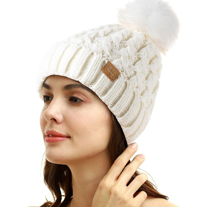 Bequeme Winter-Pompon-Beanie – Yvonne