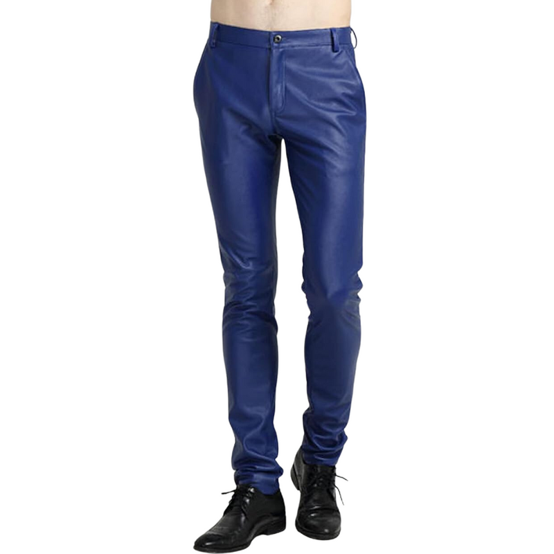 Herren Tapered Kunstleder-Bikerhose – Victor