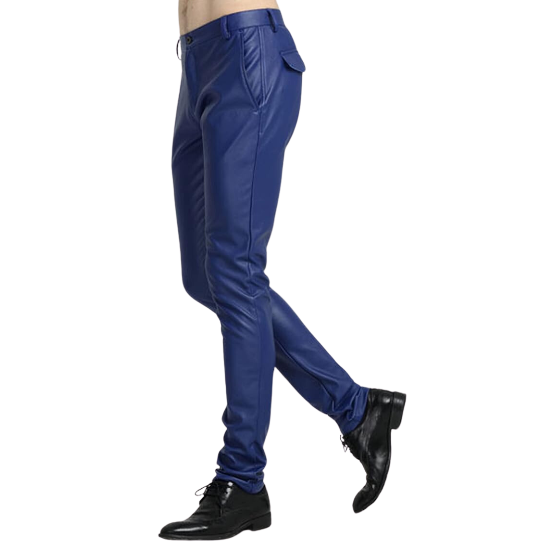 Herren Tapered Kunstleder-Bikerhose – Victor