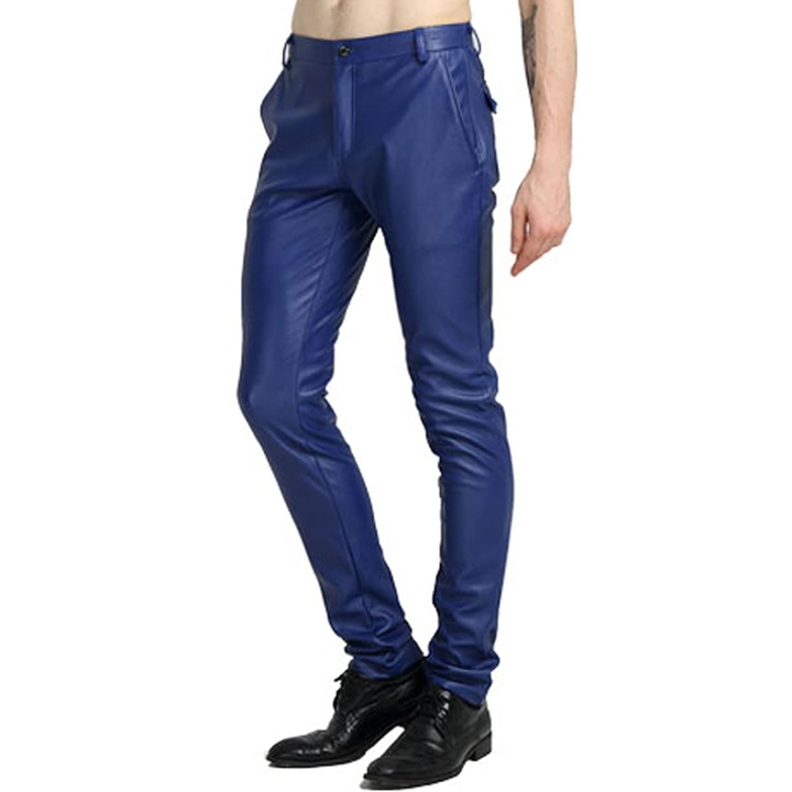 Herren Tapered Kunstleder-Bikerhose – Victor