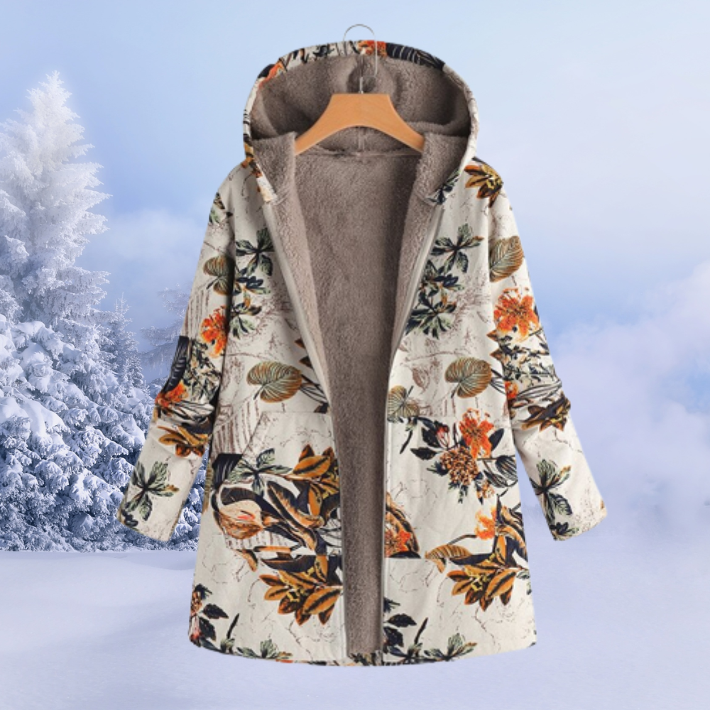 Komfortable Damen Winterjacke mit Blumenprint – Ivy