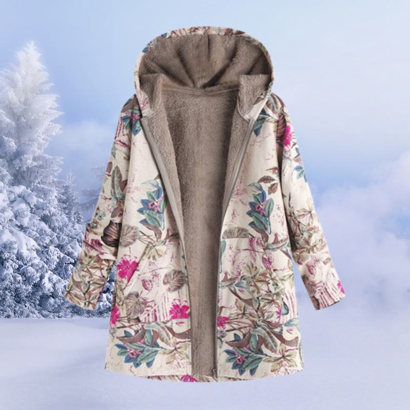 Komfortable Damen Winterjacke mit Blumenprint – Ivy