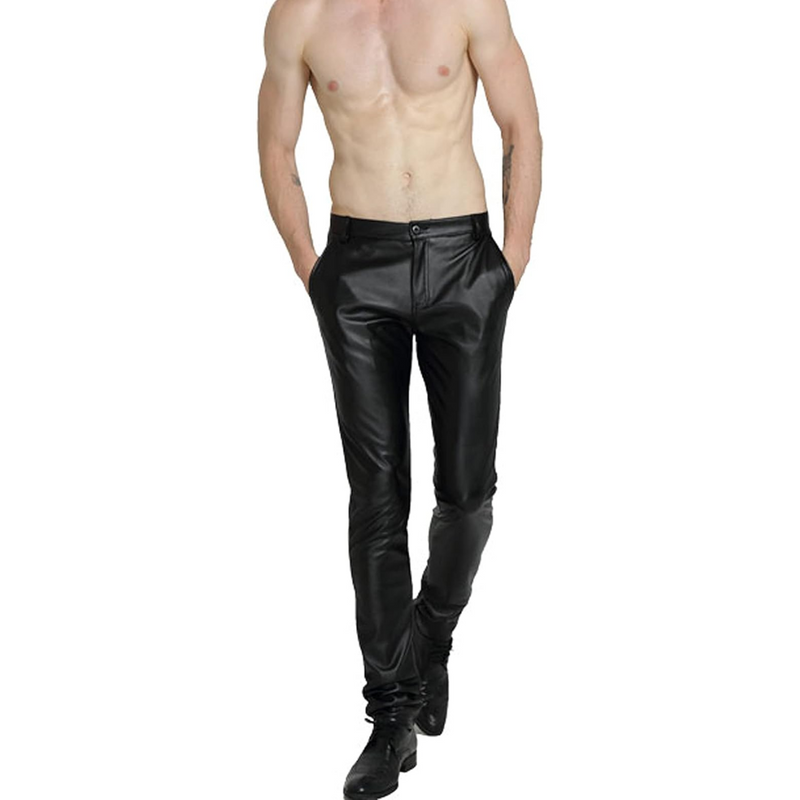 Herren Tapered Kunstleder-Bikerhose – Bernard