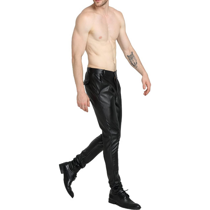 Herren Tapered Kunstleder-Bikerhose – Bernard