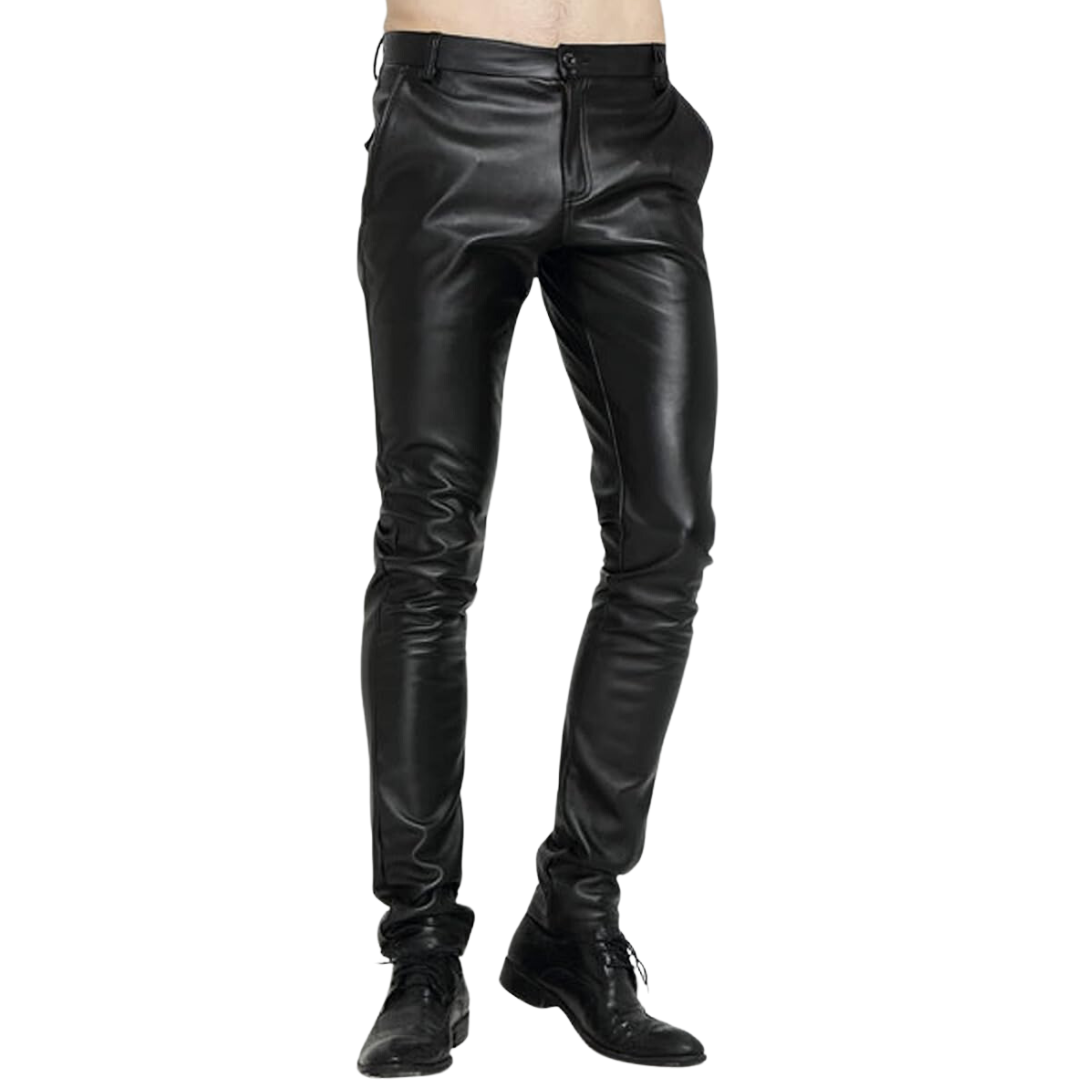 Herren Tapered Kunstleder-Bikerhose – Bernard