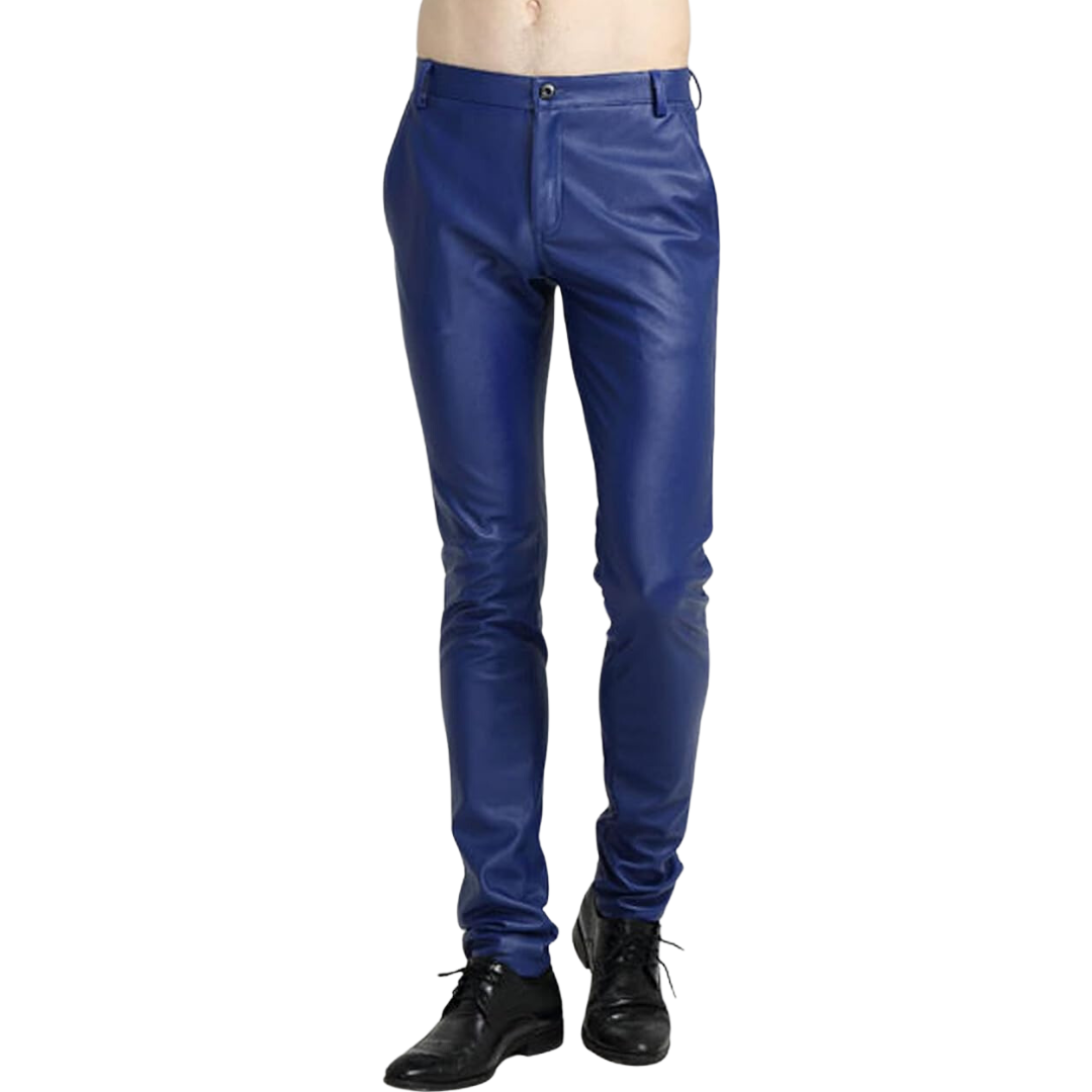 Herren Tapered Kunstleder-Bikerhose – Bernard