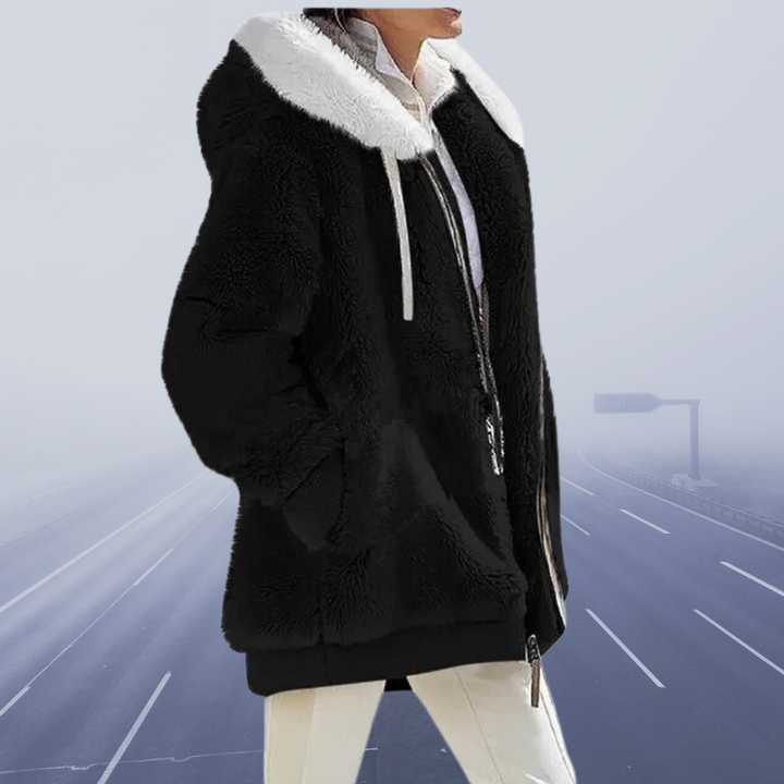 Casual Fleece-Weste mit Kapuze - Elena