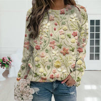 Trendy Damenpullover mit Blumenmuster - Ava