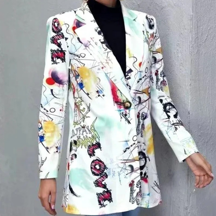 Vintage Casual Blazer mit Unregelmäßigem Print - Aria