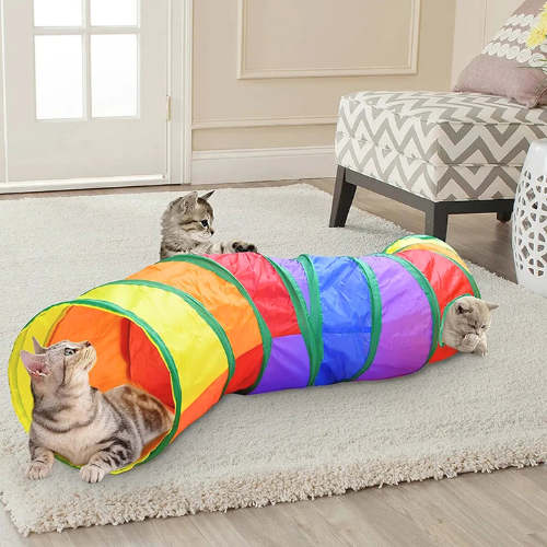 Regenbogen-Spieltunnel für Katzen - PurrfectPlay Tunnel