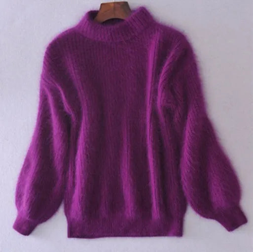 Lässiger Angora Strick Damenpullover - Livia