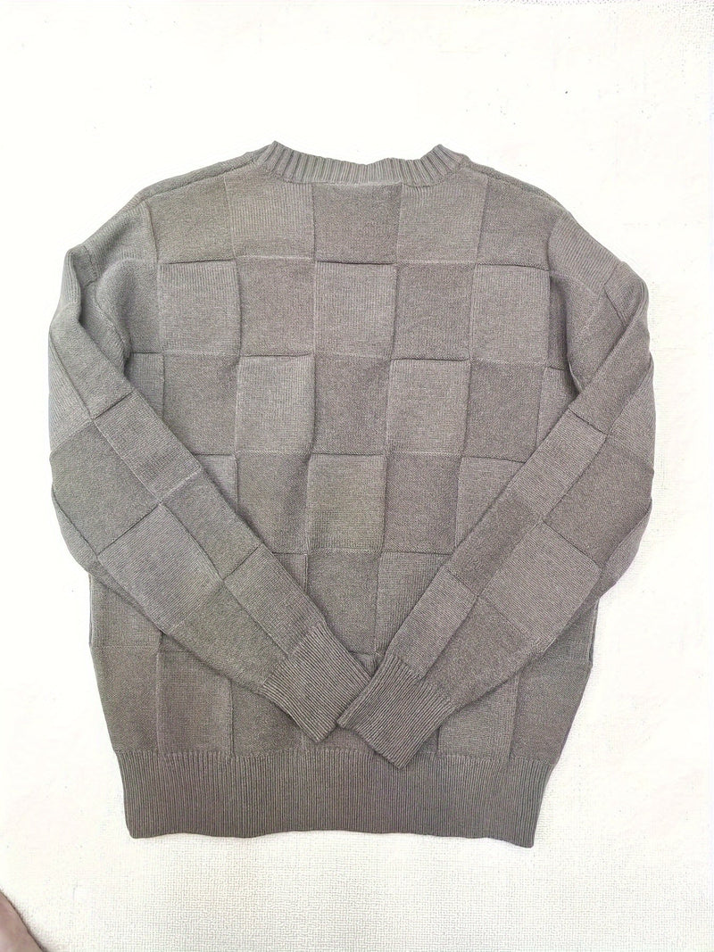 Strick-Sweater mit Rundhalsausschnitt und Stretch – Caleb