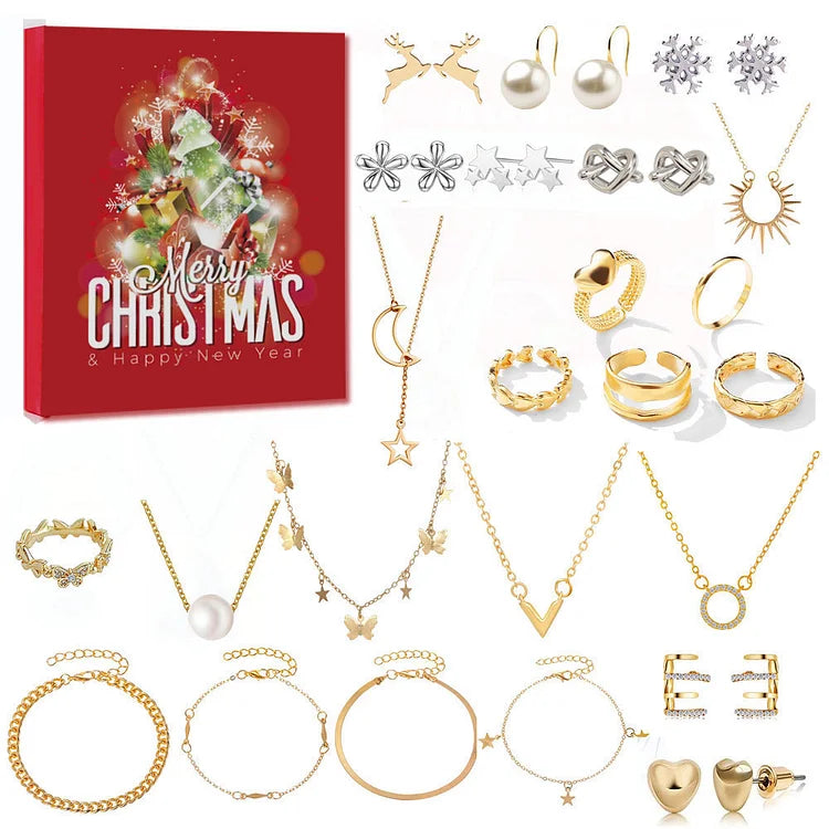 Goldener/Silberner Schmuck-Adventskalender – Livia