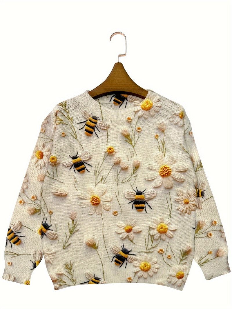 Trendy Damen-Sweater mit Bienenmotiv - Sophie