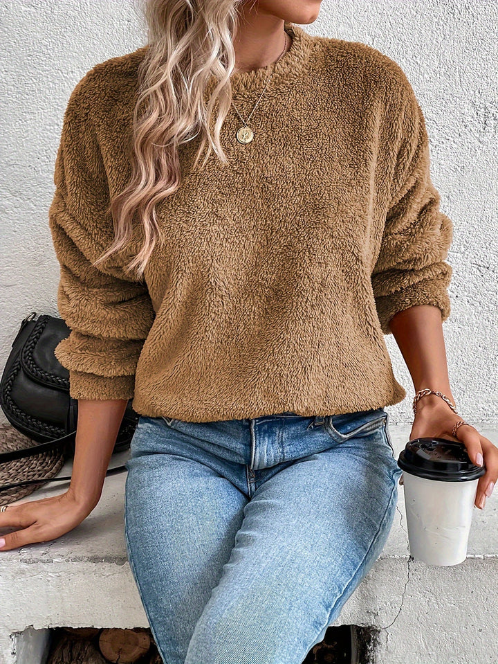 Bequemer Teddy Pullover Sweatshirt - Livia